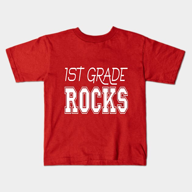 1st Grade Rocks Kids T-Shirt by PeppermintClover